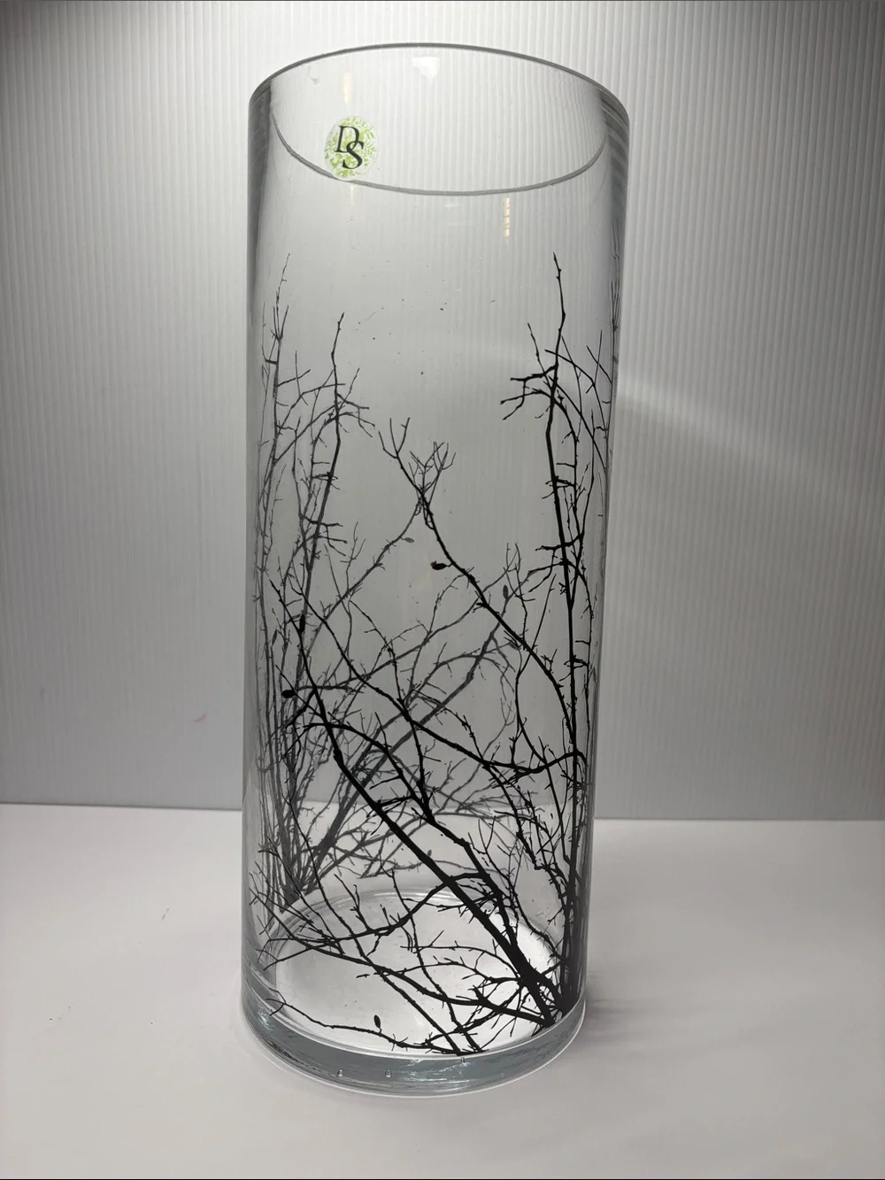 Glass Vase 6” x 14.5” with Black Branches